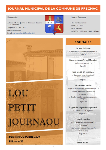 bulletin municipal préchac 2020